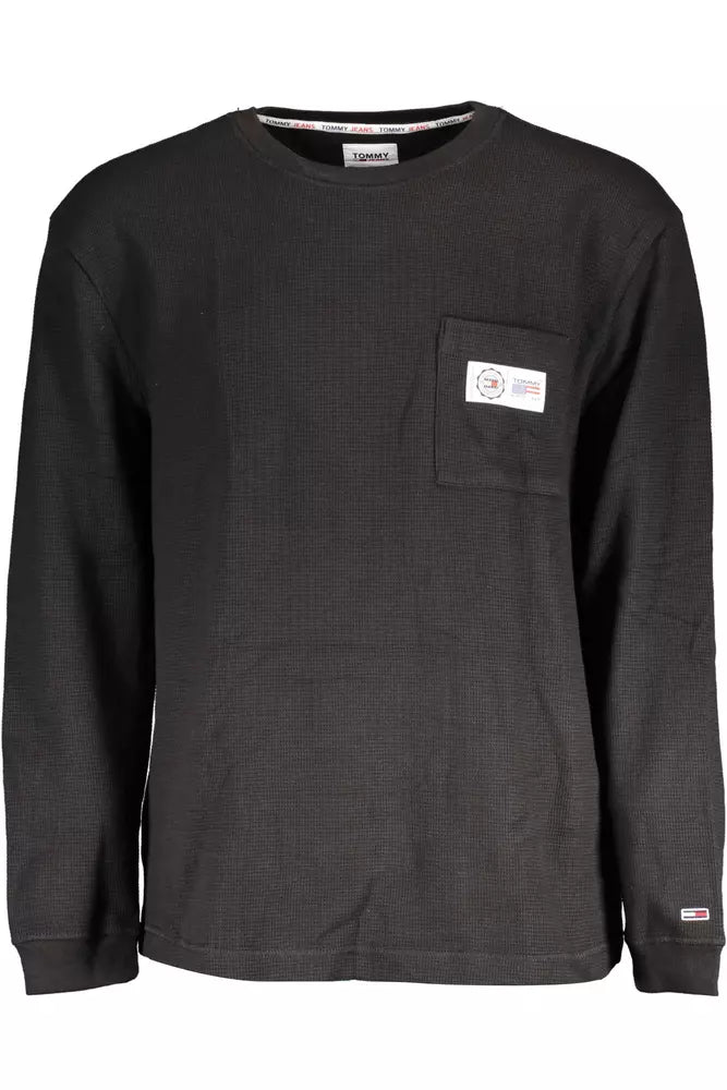 Tommy Hilfiger Elegant Embroidered Black Sweater