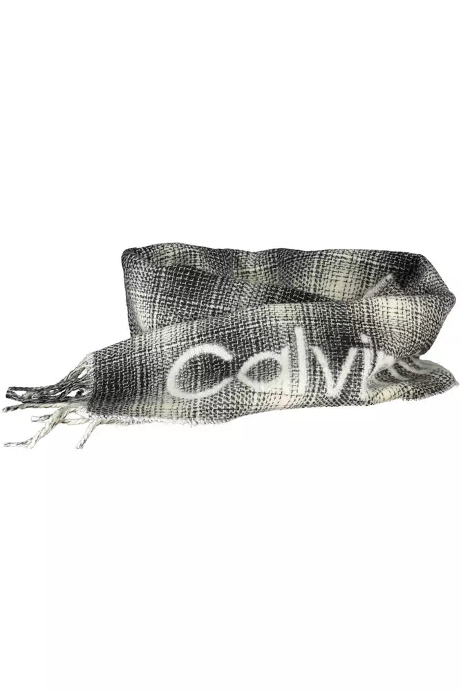 Calvin Klein Elegant Contrasting Logo Scarf