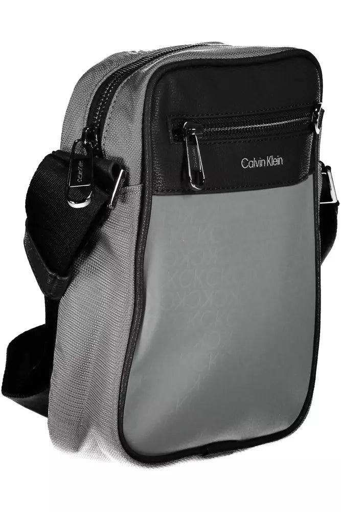 Calvin Klein Eco Chic Gray Shoulder Bag with Contrasting Details