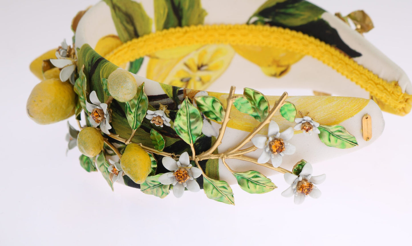 Dolce &amp; Gabbana Yellow Lemons Sicily Kristall-Diadem-Tiara-Stirnband