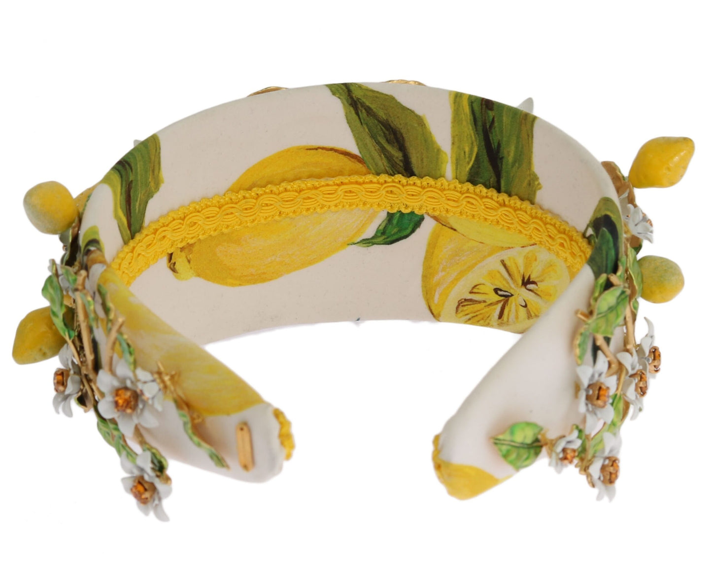 Dolce &amp; Gabbana Yellow Lemons Sicily Kristall-Diadem-Tiara-Stirnband