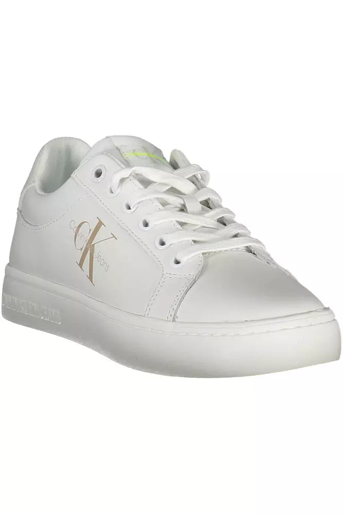 Calvin Klein Sleek White Sneakers with Eco-Friendly Twist