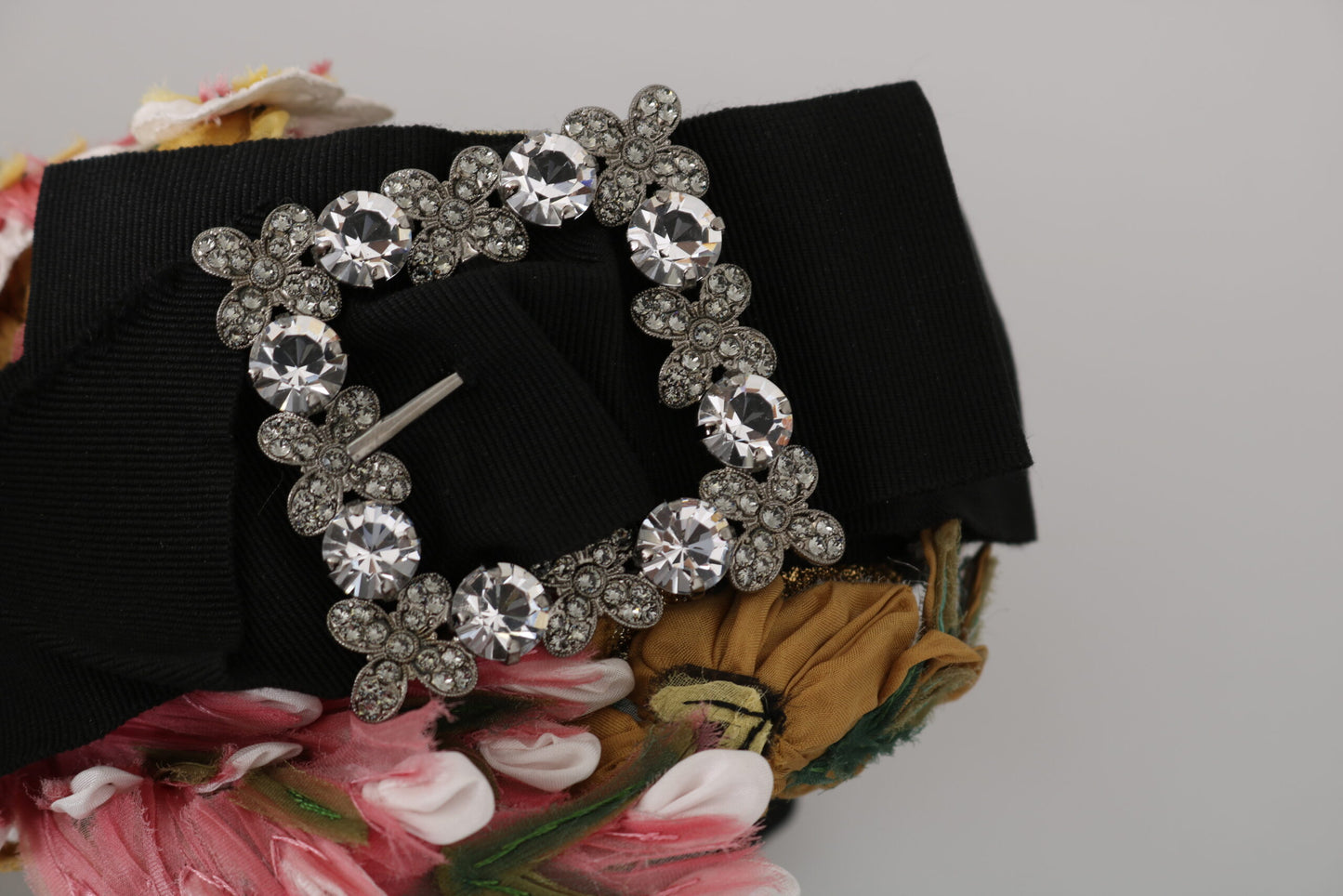 Dolce &amp; Gabbana Mehrfarbiges Tiara-Diadem-Stirnband mit Blumenkristallschleife