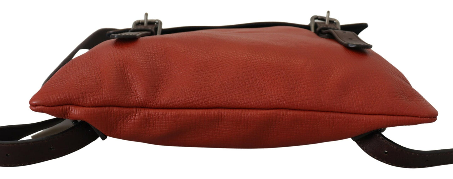 Dolce &amp; Gabbana Sac à dos avec plaque avec logo en cuir orange pour homme