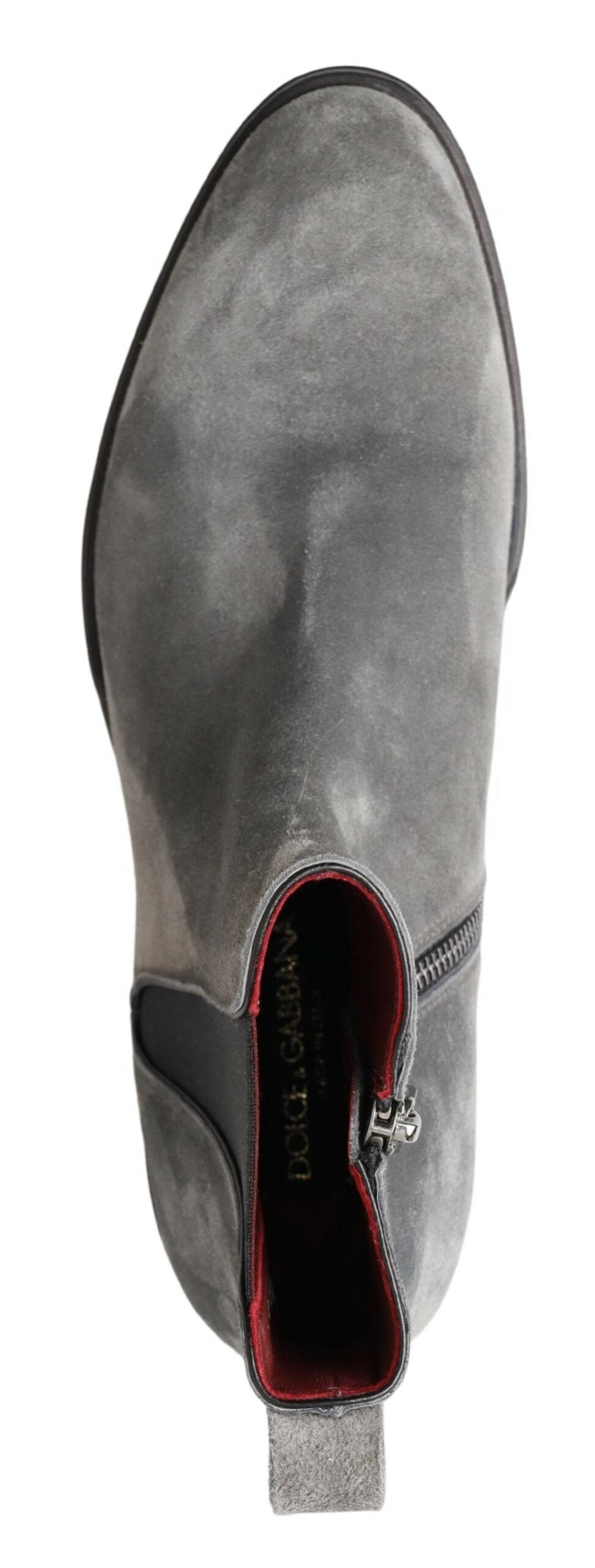 Dolce &amp; Gabbana Bottines en cuir gris pour hommes