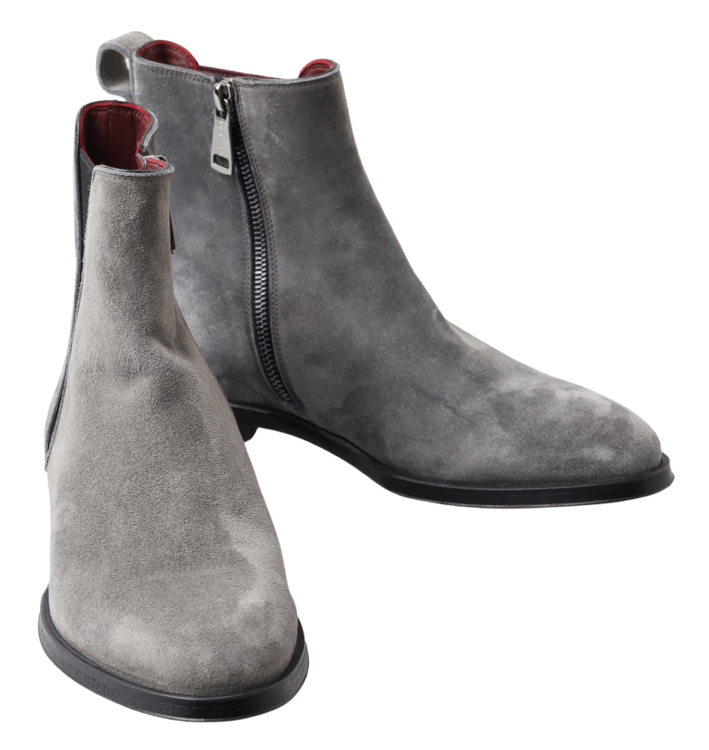 Dolce &amp; Gabbana Bottines en cuir gris pour hommes