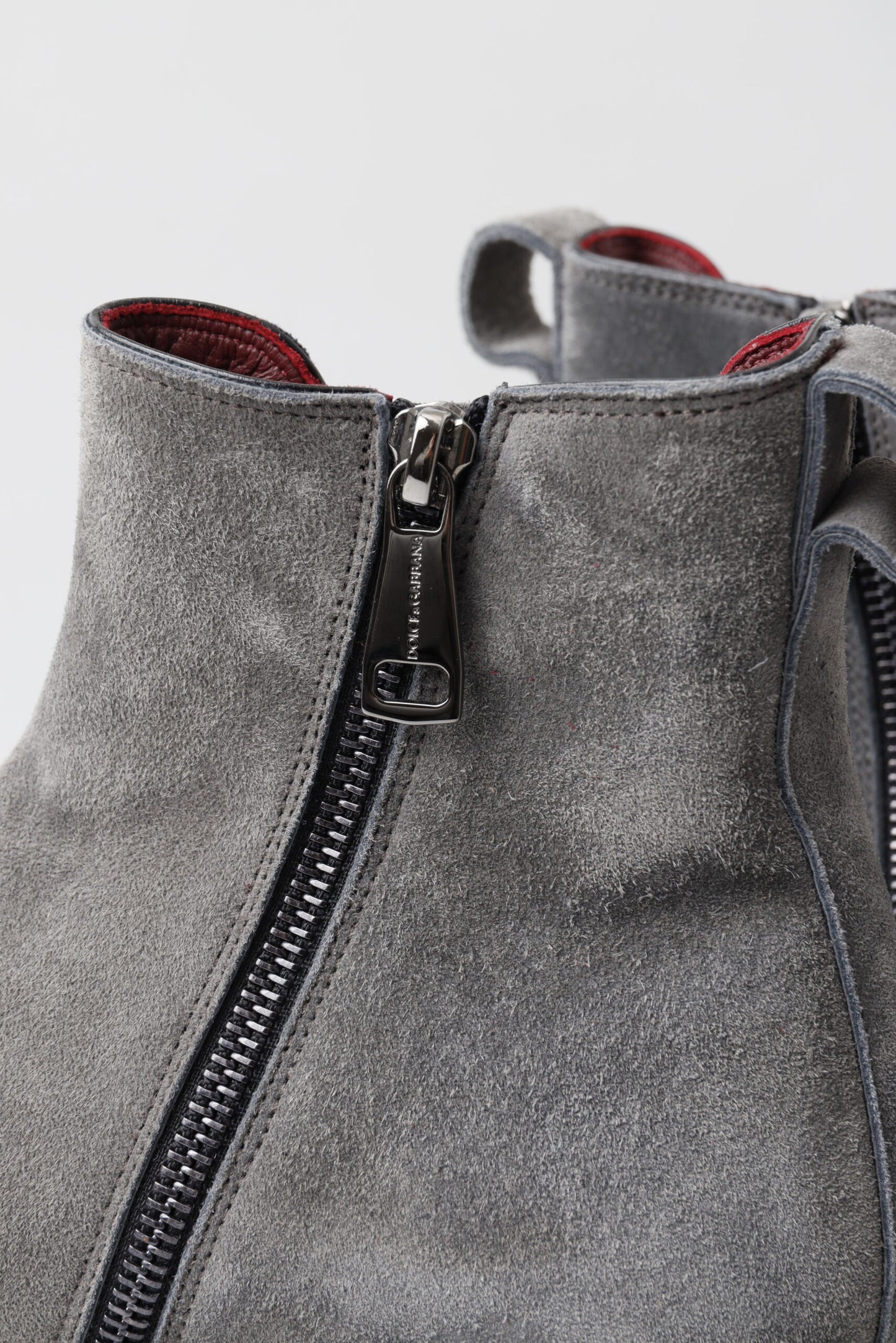 Dolce &amp; Gabbana Bottines en cuir gris pour hommes