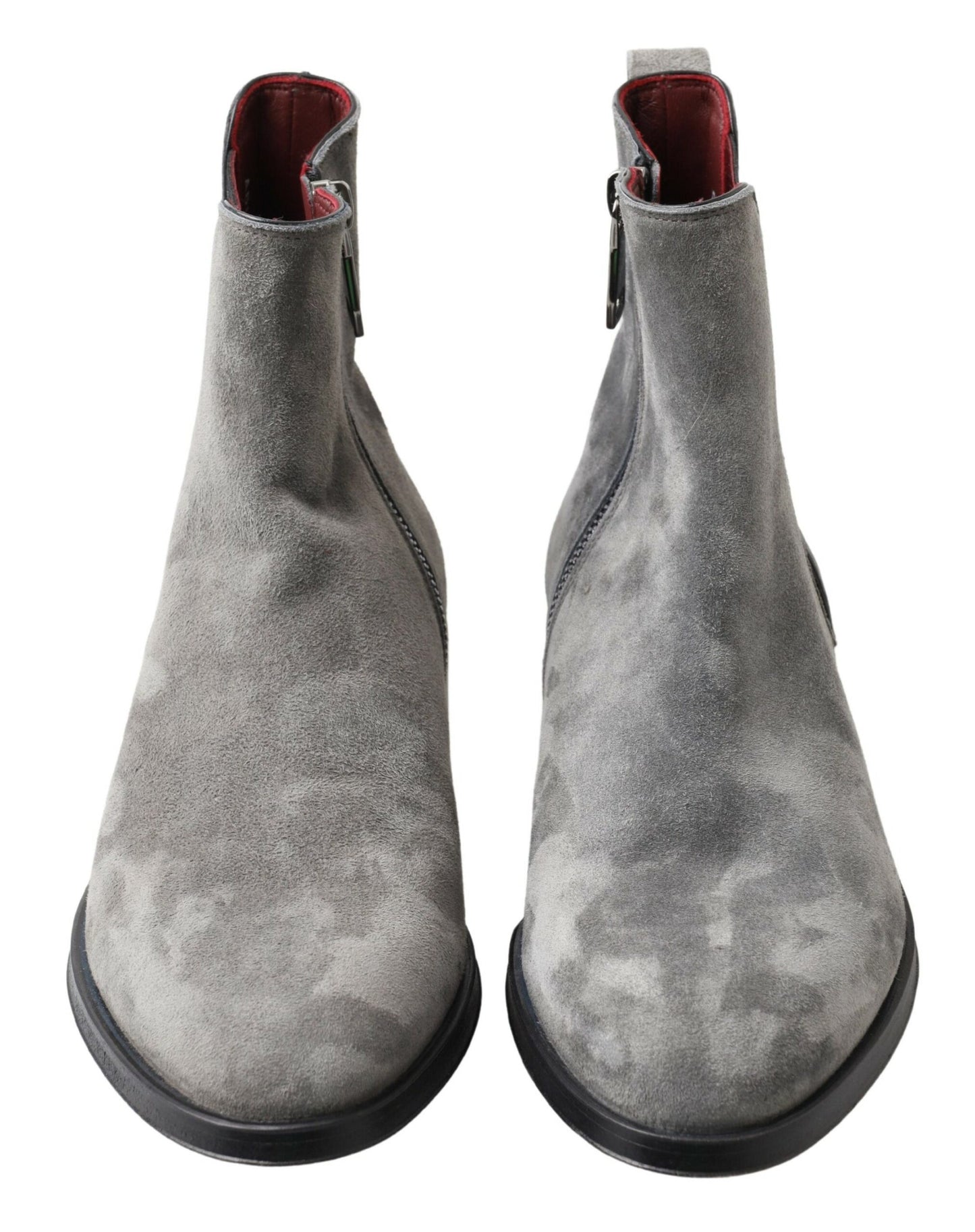 Dolce &amp; Gabbana Bottines en cuir gris pour hommes