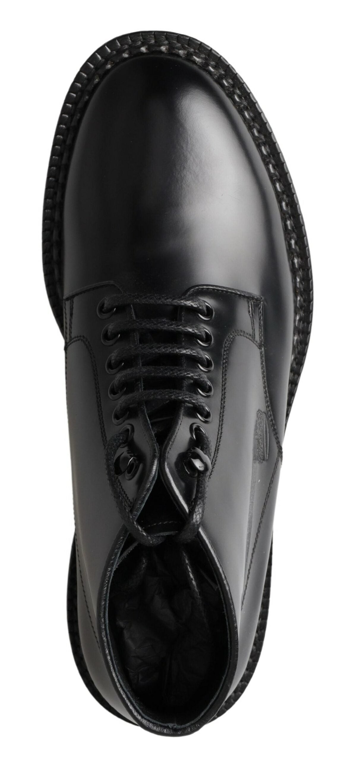 Dolce &amp; Gabbana schwarzes Leder Herren kurze Stiefel Schnürschuhe