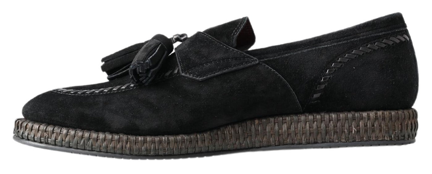 Dolce &amp; Gabbana Chaussures Espadrilles décontractées en cuir suédé noir