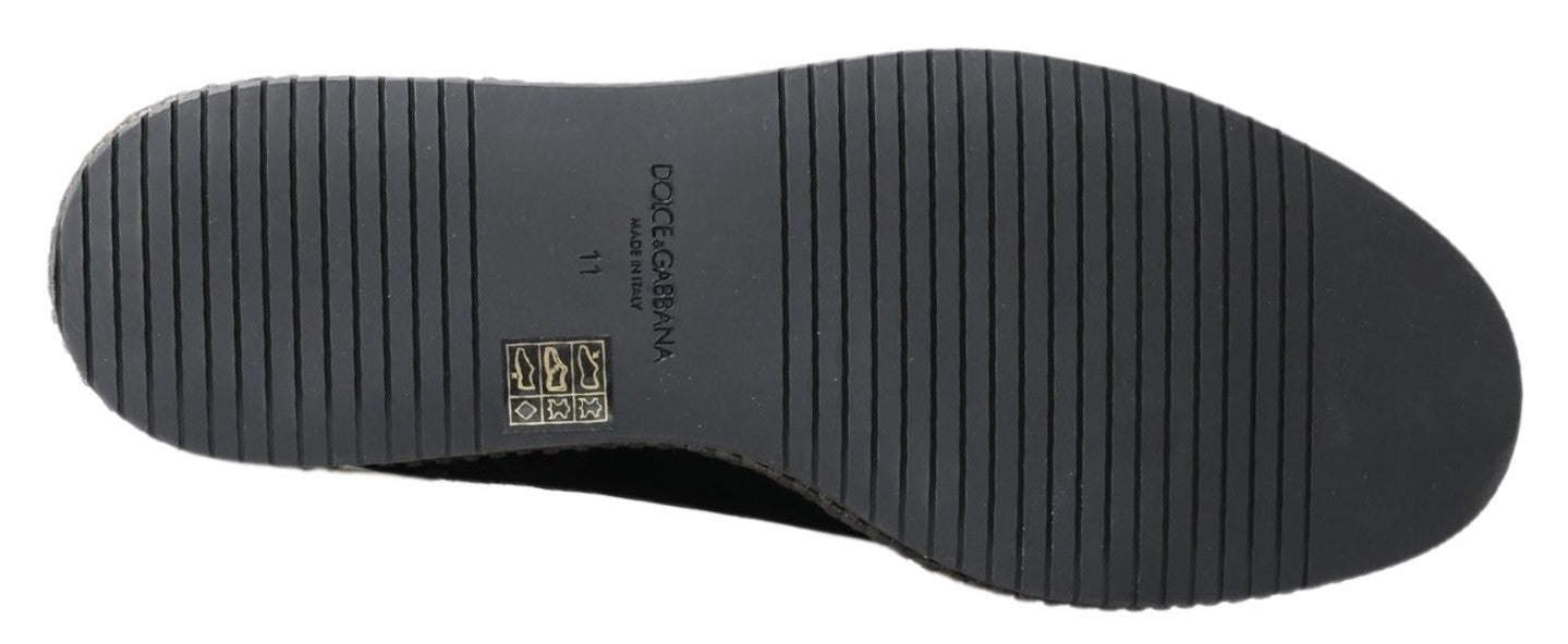 Dolce &amp; Gabbana Chaussures Espadrilles décontractées en cuir suédé noir