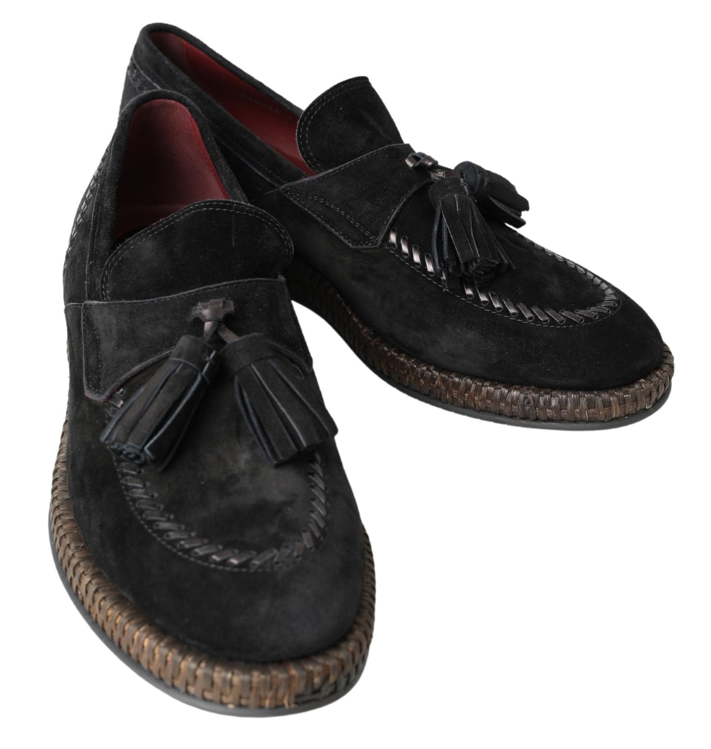 Dolce &amp; Gabbana Lässige Espadrille-Schuhe aus schwarzem Wildleder