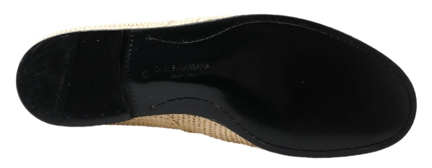 Dolce &amp; Gabbana Chaussures derby décontractées tissées beiges à lacets