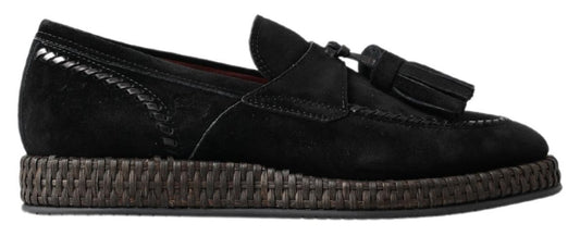 Dolce &amp; Gabbana Chaussures Espadrilles décontractées en cuir suédé noir