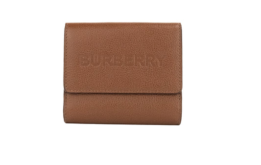 Burberry Luna Tan Portefeuille à pression en cuir grainé avec petite pochette