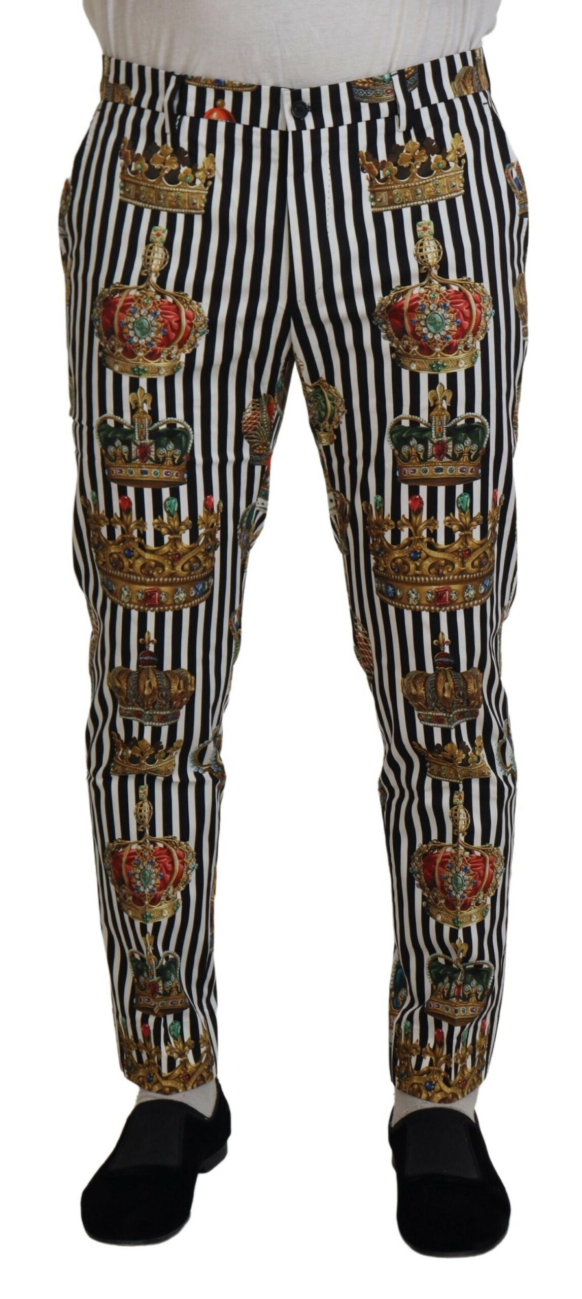 Dolce &amp; Gabbana Weiße Stretch-Kronenhose aus Baumwolle