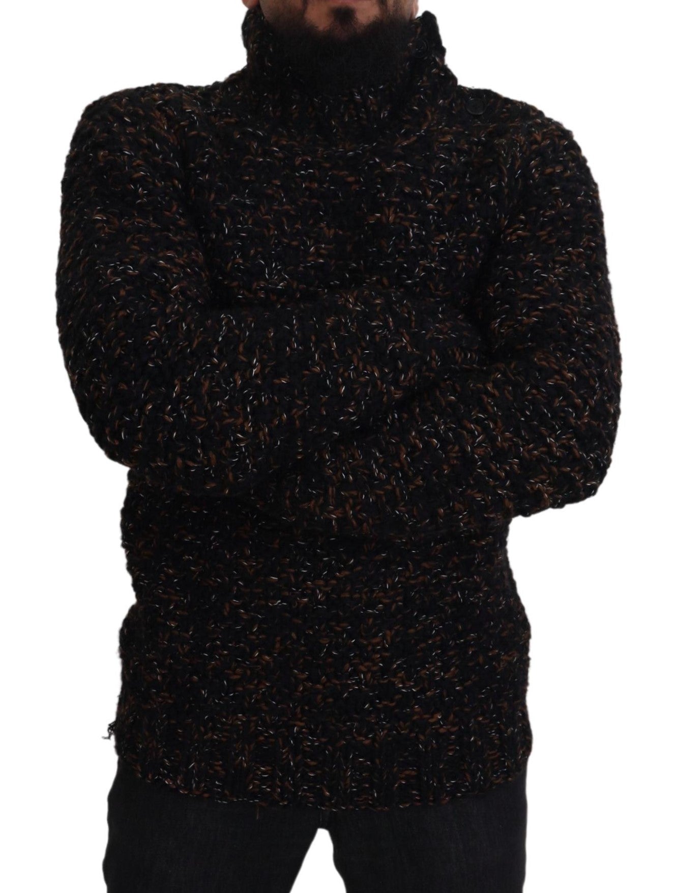 Dolce &amp; Gabbana Brown Fatto A Mano Rollkragenpullover