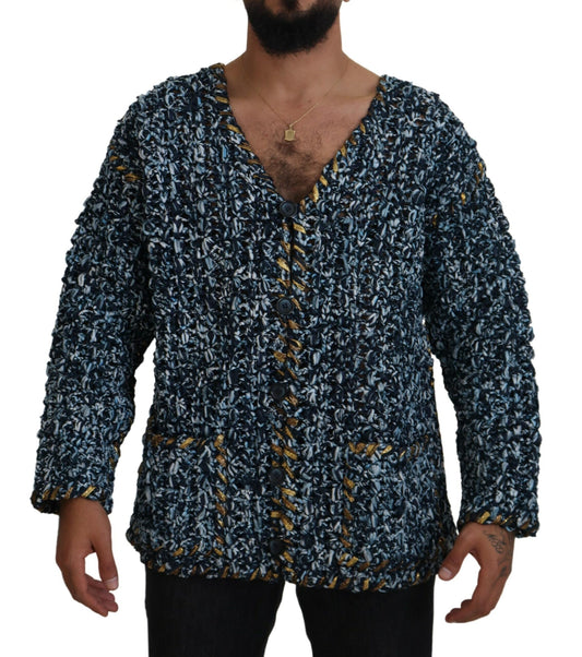 Dolce &amp; Gabbana Cardigan boutonné bleu Pull Fatto A Mano