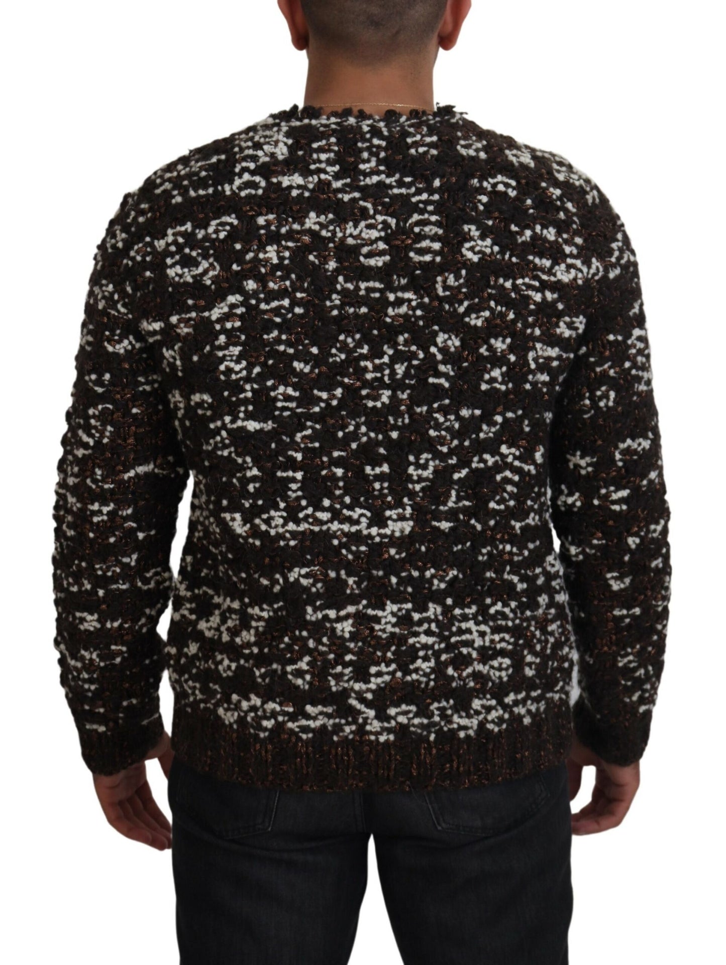 Dolce &amp; Gabbana Brauner Fatto A Mano-Pullover aus gestrickter Wolle