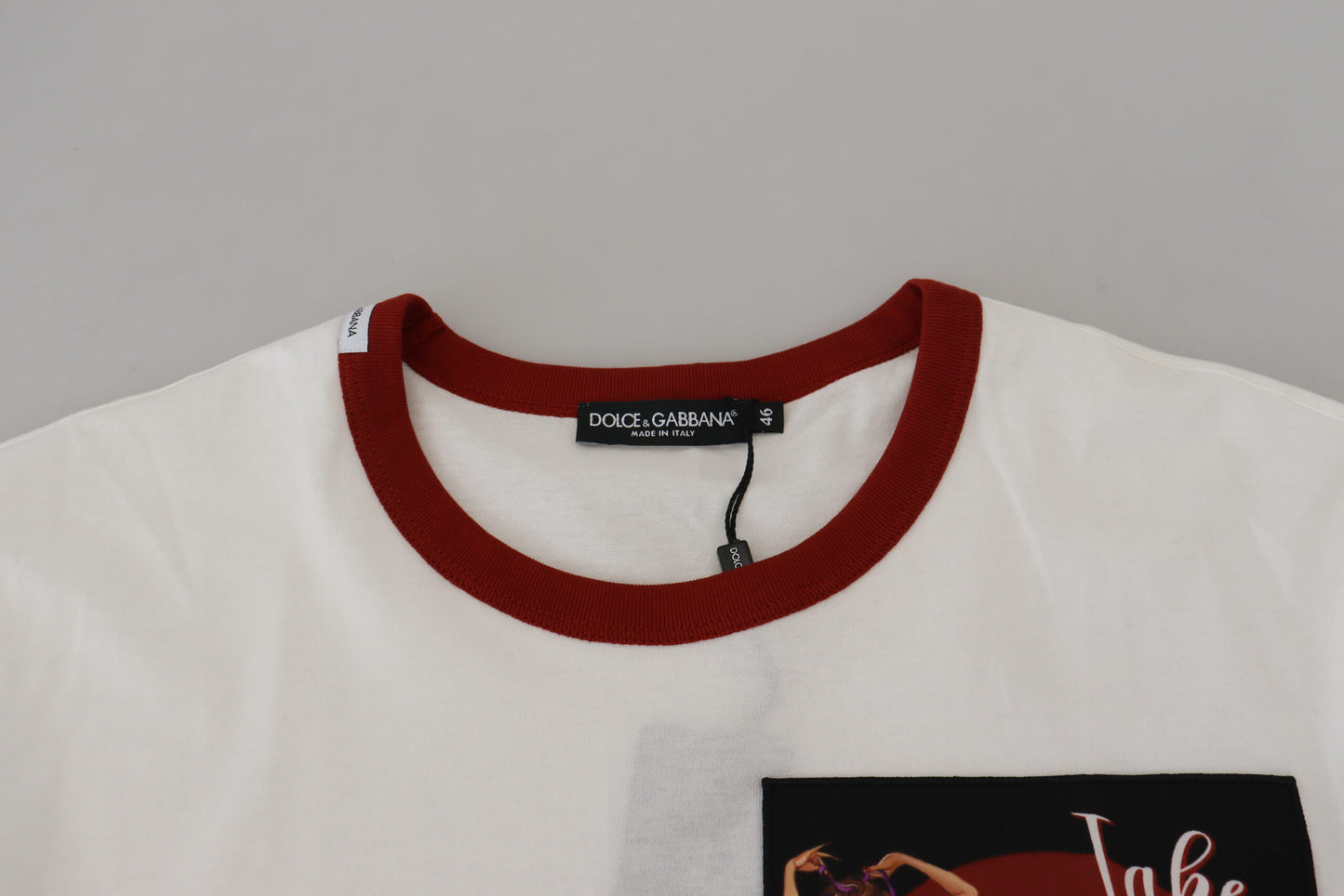 Dolce &amp; Gabbana T-shirt à col rond en coton blanc avec logo imprimé