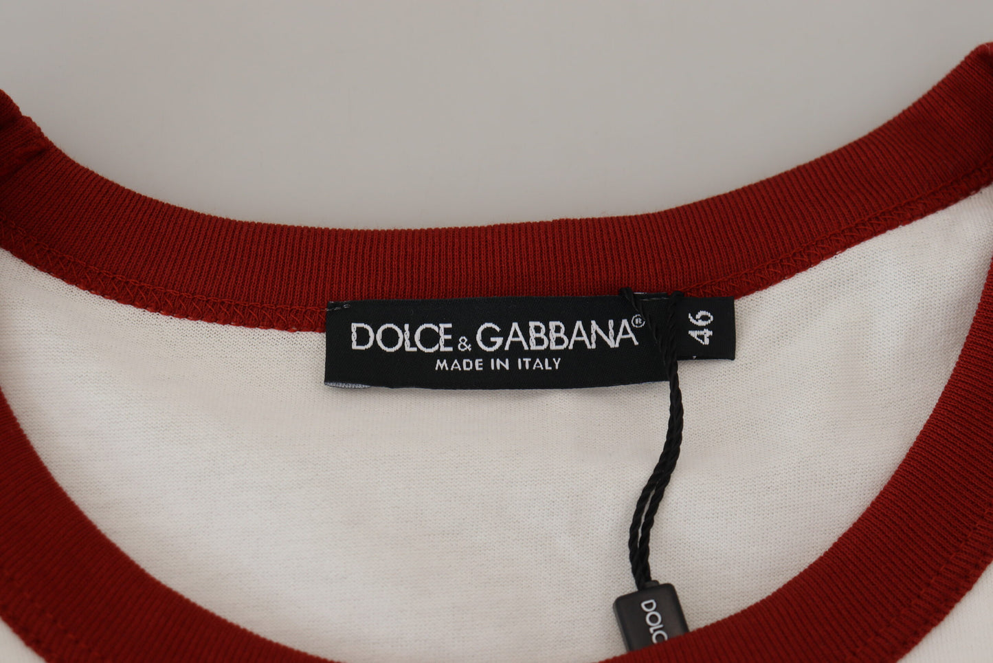 Dolce &amp; Gabbana Baumwoll-T-Shirt mit Rundhalsausschnitt und Logo-Print in Weiß