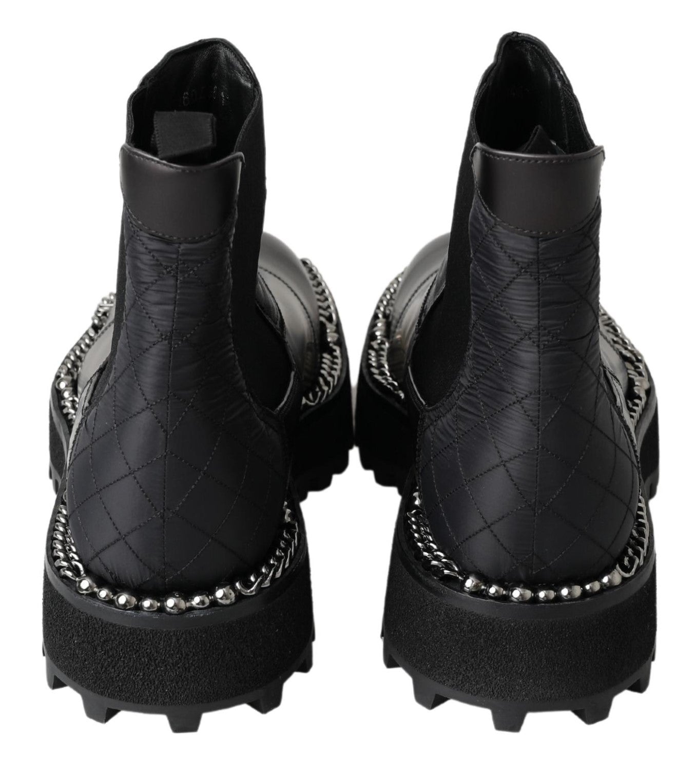 Dolce &amp; Gabbana Schwarze Slip-on-Stretchstiefel aus Leder