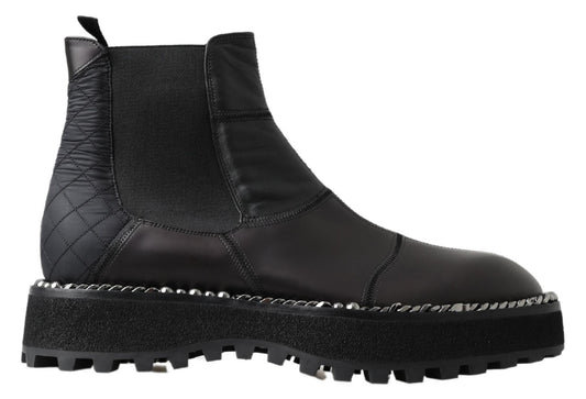 Dolce &amp; Gabbana Bottes extensibles à enfiler en cuir noir