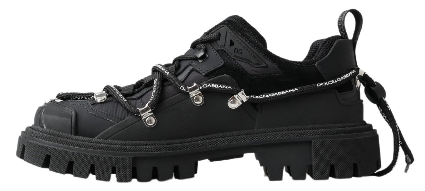 Dolce &amp; Gabbana Baskets noires à logo Trekking Derby