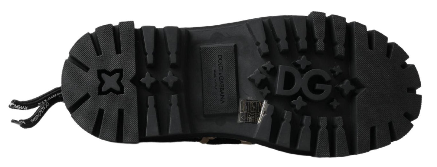 Dolce &amp; Gabbana Baskets noires à logo Trekking Derby