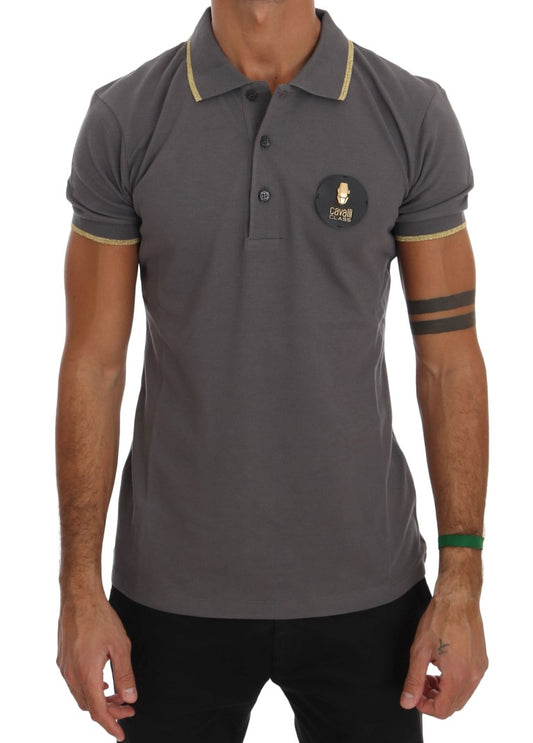 Roberto Cavalli T-shirt à manches courtes et col gris