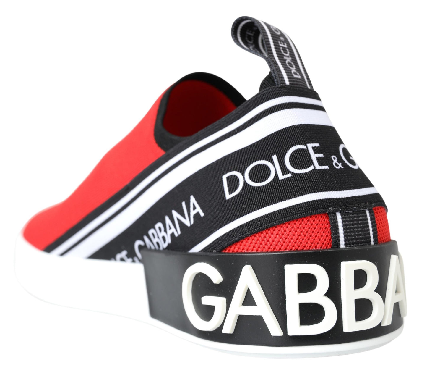 Dolce &amp; Gabbana Baskets plates blanches rouges Mocassins Chaussures