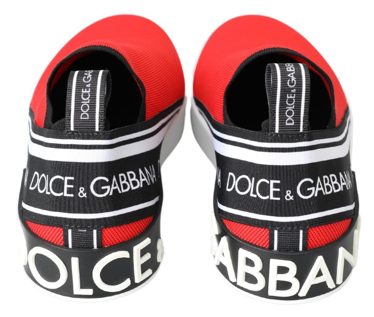 Dolce &amp; Gabbana Baskets plates blanches rouges Mocassins Chaussures