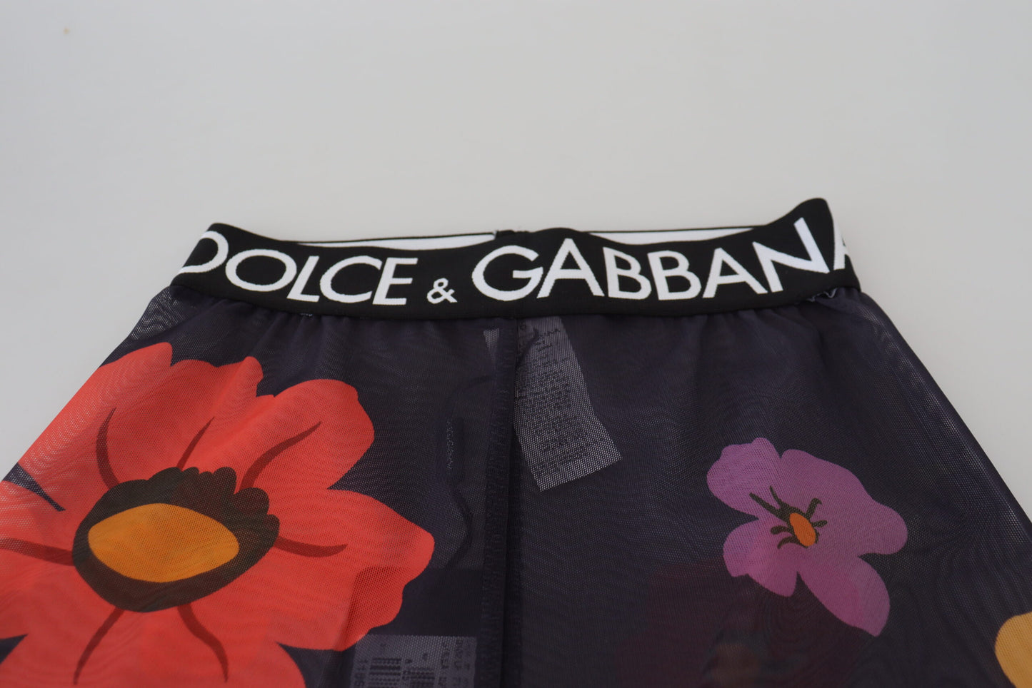 Dolce &amp; Gabbana Pantalon legging à fleurs noir taille extensible