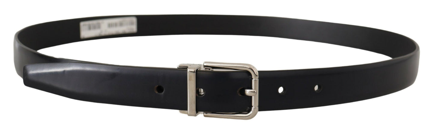 Dolce &amp; Gabbana Ceinture à boucle en métal avec logo classique en cuir de veau noir