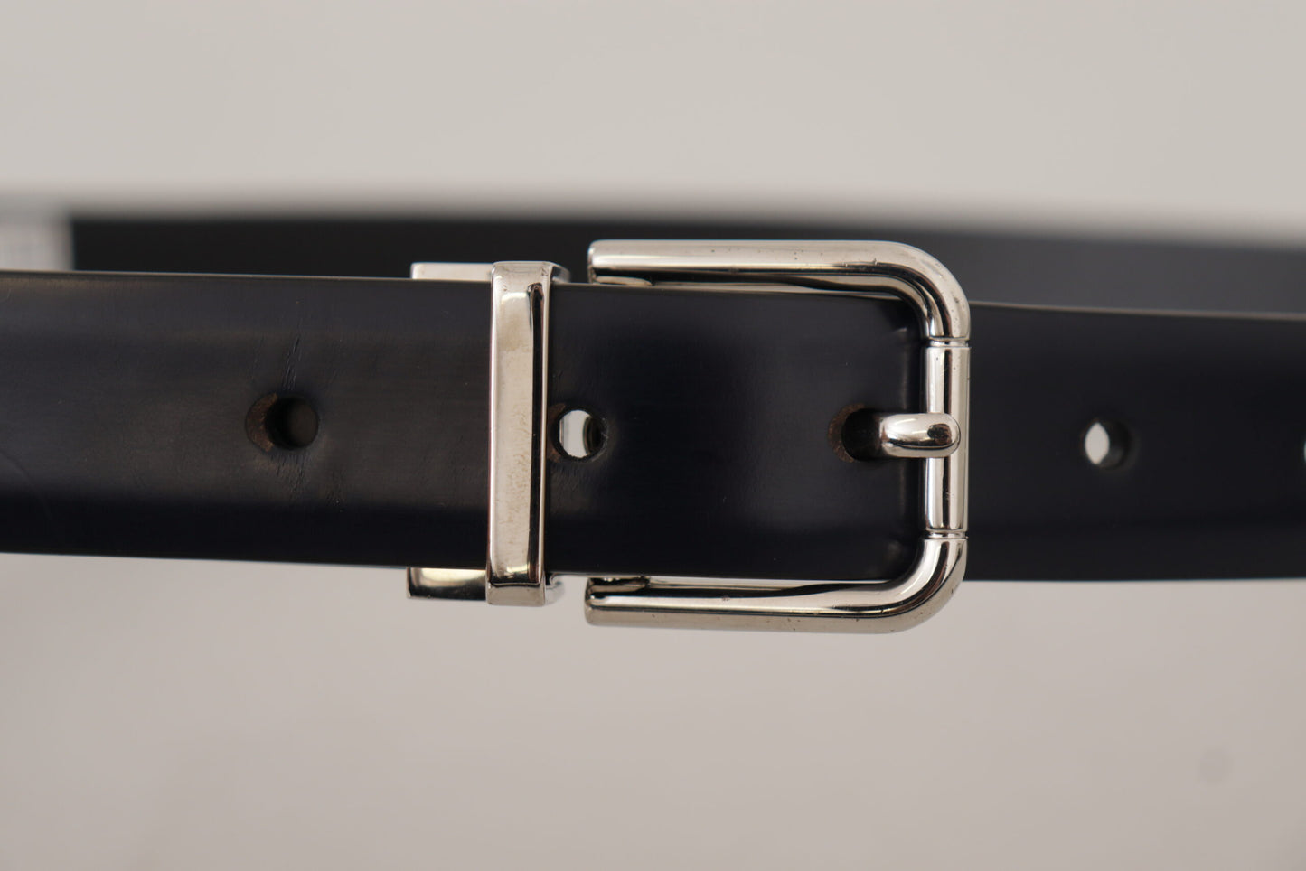 Dolce &amp; Gabbana Ceinture à boucle en métal avec logo classique en cuir de veau noir