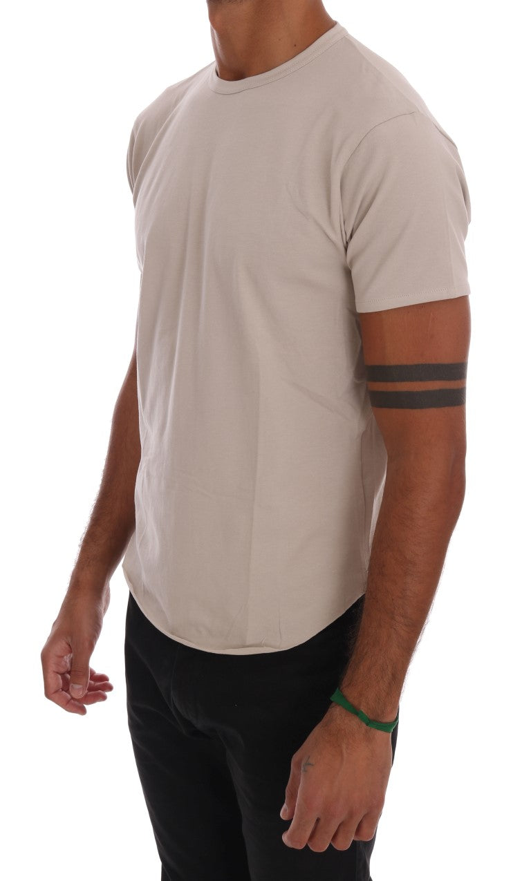 Daniele Alessandrini T-shirt col rond stretch en coton beige