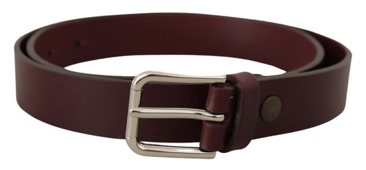 Dolce &amp; Gabbana Ceinture à boucle en métal argenté en cuir de veau marron