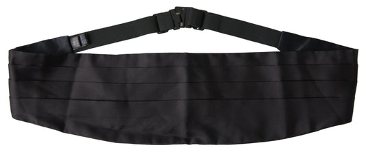 Dolce &amp; Gabbana Ceinture large en soie pour hommes noirs