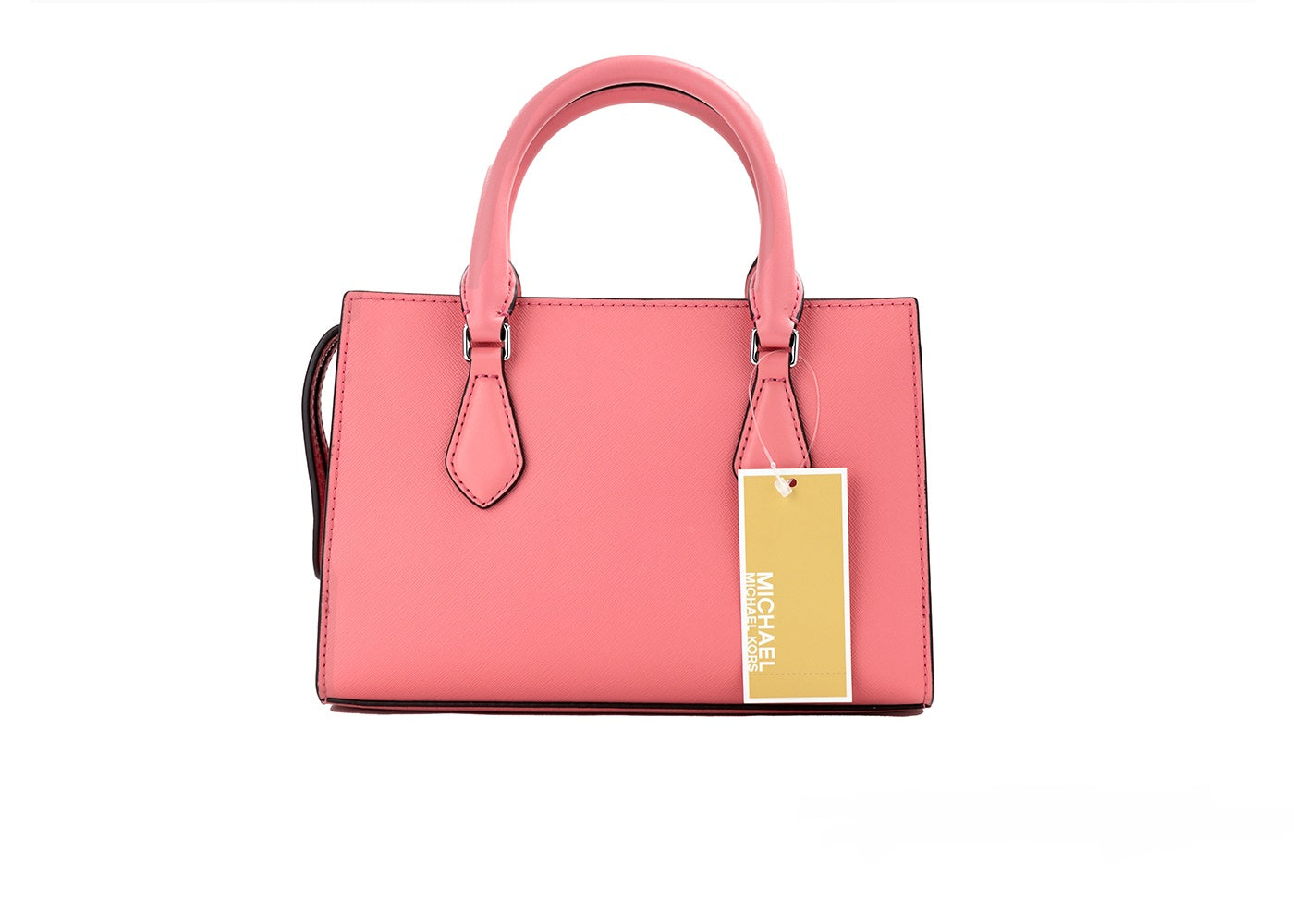 Michael Kors Sheila Petit sac à main en cuir végétalien rose thé avec fermeture éclair centrale