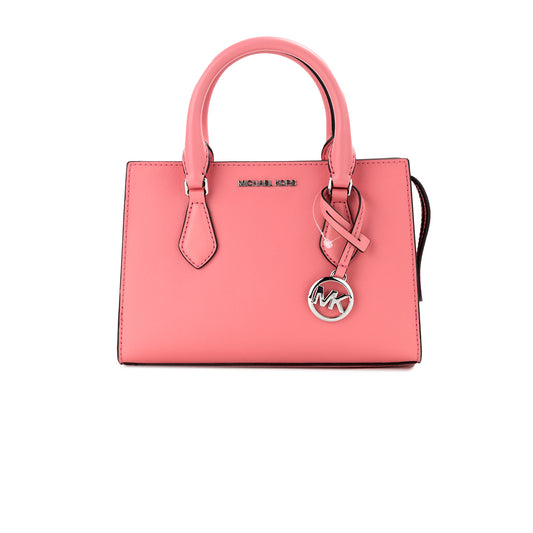 Michael Kors Sheila Petit sac à main en cuir végétalien rose thé avec fermeture éclair centrale