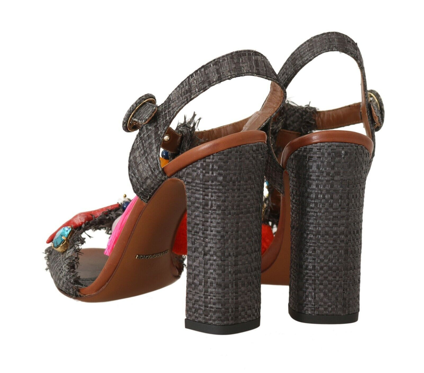 Dolce &amp; Gabbana Sandales MARINA Sea Star en paille grise