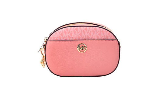 Michael Kors Jet Set Glam Tea Rose Cuir Ovale Sac à main à bandoulière