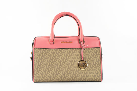 Michael Kors Travel Medium Tea Rose Signature PVC Duffle Umhängetasche Geldbörse