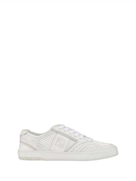 Fendi Baskets basses en cuir de veau blanc