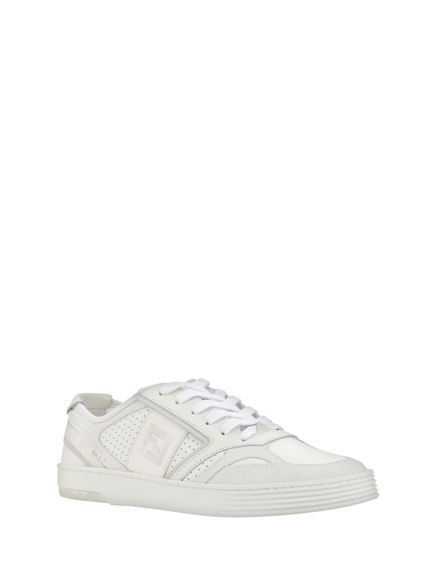 Fendi Baskets basses en cuir de veau blanc