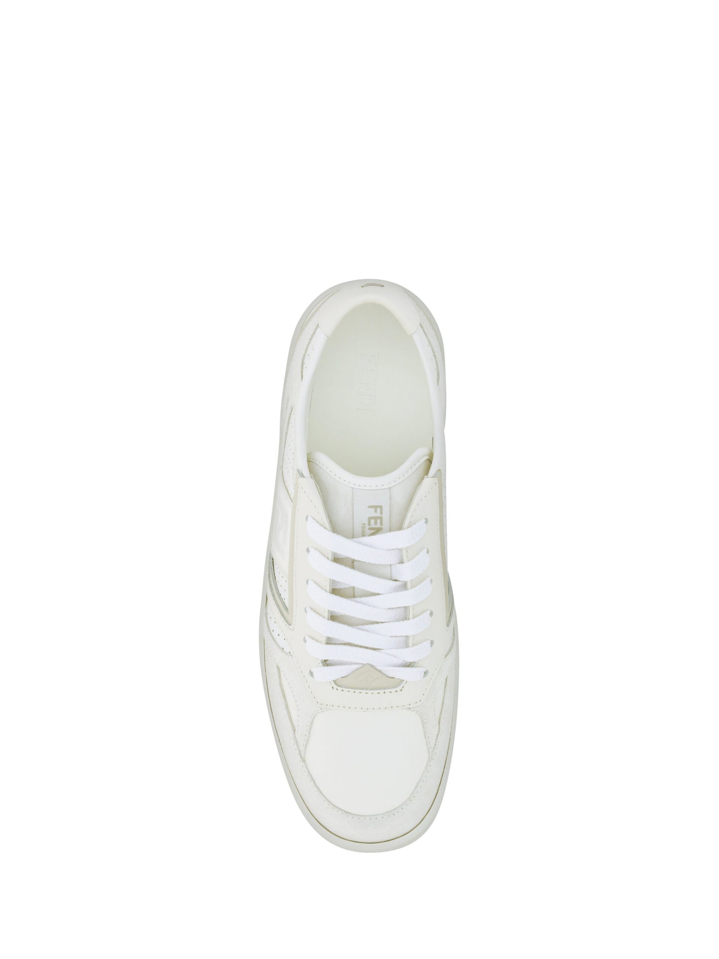 Fendi Baskets basses en cuir de veau blanc