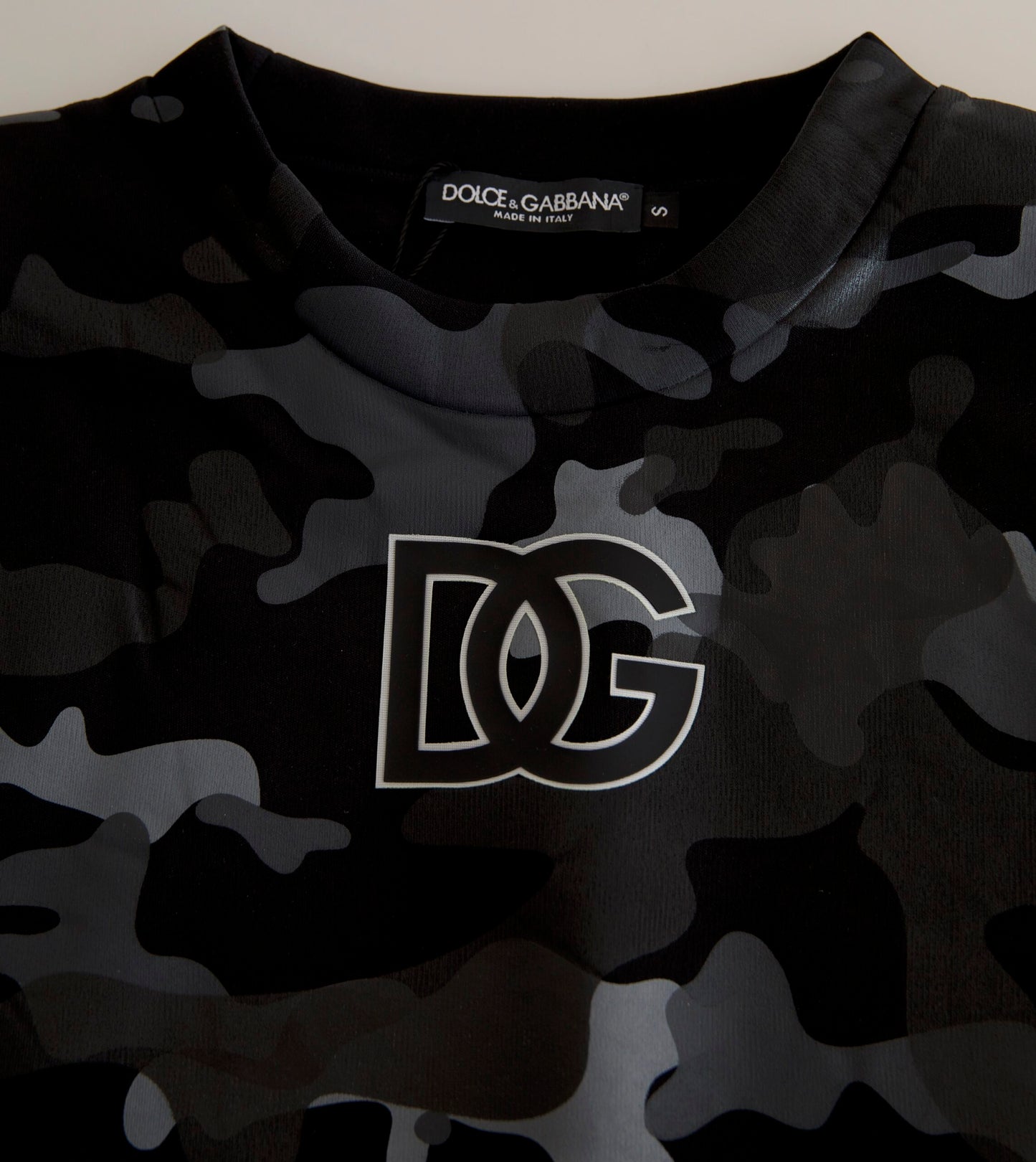 Dolce &amp; Gabbana Pull sweat-shirt à col rond camouflage noir