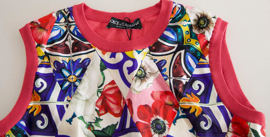 Dolce &amp; Gabbana Débardeur à col rond fleuri majolique multicolore