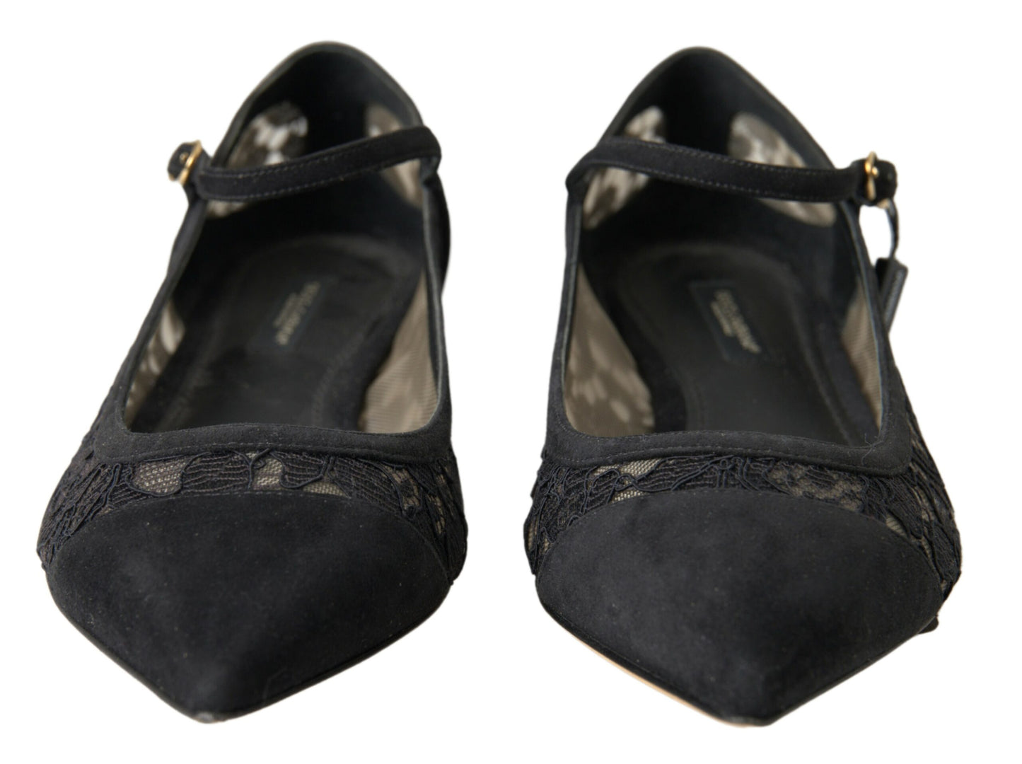 Dolce &amp; Gabbana Schwarze Spitzen-Loafer-Ballerinas