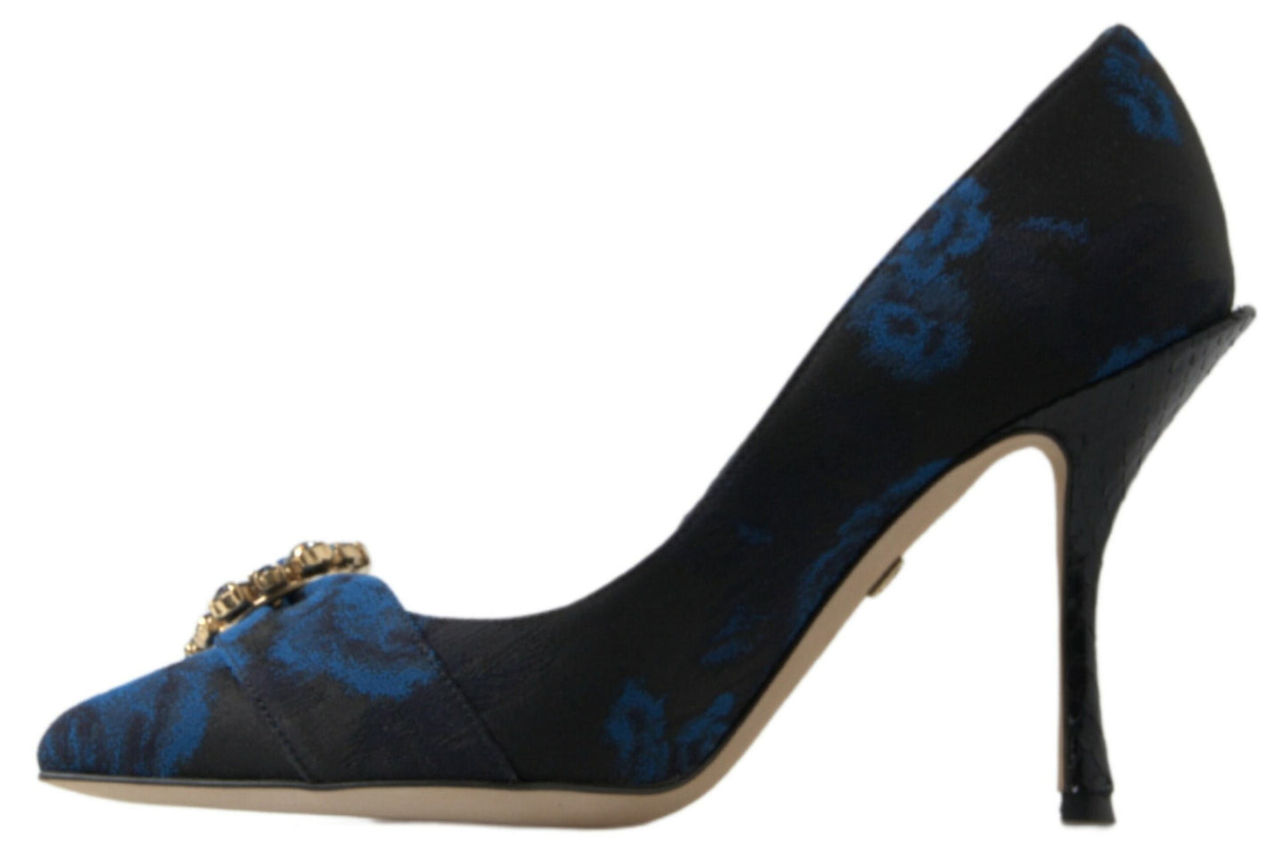 Dolce &amp; Gabbana Bleu Floral Ayers Cristal Escarpins Chaussures